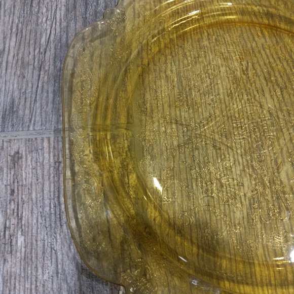 Vintage Federal Glass Recollection Madrid Amber Glass Dinner Plate Sugar Bowl - Picture 4 of 14